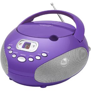 HANNLOMAX HX-319CD Portable CD Boombox, AM/FM Radio, LED Display, Aux-in Jack, AC/DC Dual Power Source (Green)