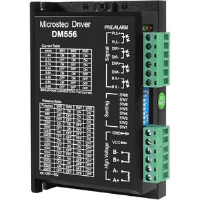 DM556 CNC Digital Stepper Driver 2 Phase DC 5.6A 20-50V Stepper Motor Controller 128 Subdivision Replace for Nema 23, Nema 24 and Nema 34 Series Stepper Motor