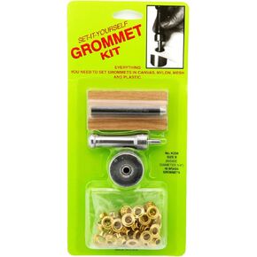 C.S. Osborne Set-It-Yourself Grommet Kit K234-0, 1/4" Hole, W/Brass Grommets