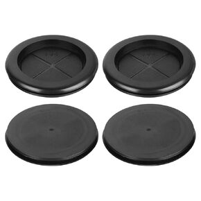 uxcell 4Pcs Rubber Grommets 2-3/8" (60mm) Drill Hole, 2" (48mm) ID Single Sided Hole Plugs Ring Gasket for Firewall Cable Wire Protecting, Black