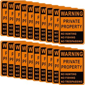 Lineshading 20 Pcs Posted No Trespassing Signs Private Property Weatherproof No Hunting Sign Reflective Aluminum Posted Signs for Not Hunting Fishing Trapping Indoor Outdoor(Red,12 x 12") in Saudi Arabia