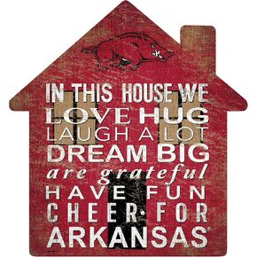 Fan Creations NCAA Arkansas Razorbacks Unisex University of Arkansas House Sign, Team Color, 12 inch