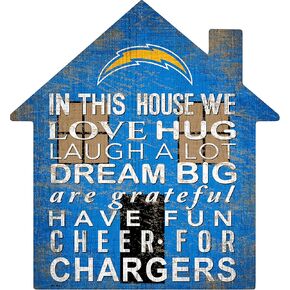 NFL San Diego Chargers Unisex Los Angeles Chargers House Sign, Team Color, 12 inch