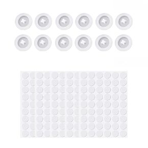 100 Pieces White Self Tapping Plastic Screw Cap Covers and 270 Pieces White Self Adhesive Screw Hole Stickers Furniture Screw Cover Stickers for Wood Screws Furniture