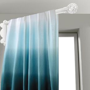 Swing Arm Curtain Rod, 34.5'' Long, 1.1'' Diameter, Rotate about 180 degrees, Detachable Ball Finial, White, 1 piece
