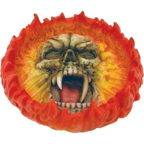 Flaming Skull Polystone Ashtray by Fujima Ashtray for Outdoor/Indoor/Patio/Home Decor Use Ash Holder for Smokers Cigarettes Unique Ashtray Length 5 x 5 Height