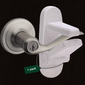 Childproof Door Lever Lock(2 Pack) Door Locks Handle for Kids Safety,Preventing Babies From Opening Doors,3M Adhesive and Tool-free Installation,Durable ABS.