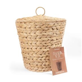 Wicker Trash Can with Lid | Wicker Trash Basket | Wicker Waste Basket for Bathroom, Bedroom, Kitchen, Living Room