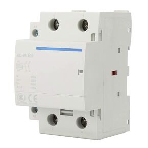 AC Contactor, 100A 2 Pole 2NO Household AC Modular Contactor, DIN Rail Mount Universal Circuit Control Contactor (AC230V)