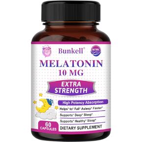 Melatonin 10mg, Natural Extra Strength Formula, Supports Deep Restful Sleep, Sleep Aid for Adults, Non-GMO, Melatonin Sleep Supplement for Sleep Health Support, 60 Count