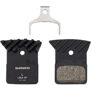 SHIMANO L05A-RF Disc Brake Pad and Spring - Resin Compound, Finned Alloy Backplate