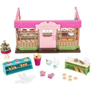 Li’l Woodzeez – Li'l Nibbles Drive Thru Diner – 37Pcs Dollhouse Playset with Furnitures & Accessories – Pretend Play Toy for Kids Age 3+