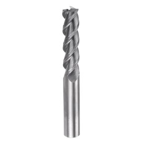 uxcell Carbide Square End Mill, 1/2" Diameter 3 Flutes Milling Bit Cutter, for Aluminum Copper Non-Ferrous Metal, 1/2" Shank 2" Cut Length 4" Long