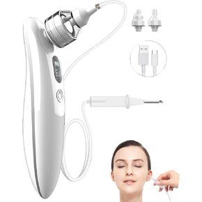 Ear Wax Vacuum Removal,6 Levels Electric Ear Earwax Sucker Soft Reusable with Ear Wax Removal Kit,USB Charging, for Kids & Adult Swimmers
