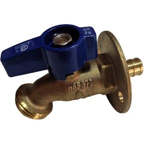 2 Pieces XFITTING 1/2" Pex B x 3/4" GHT Hose Bibb with Flange, Pex B Garden Valve, Brass, Water or Oil
