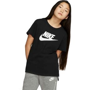 Nike Girl's NSW Tee DPTL Basic Futura (Little Kids/Big Kids) Diffused Blue/Active Pink XL (18-20 Big Kid)