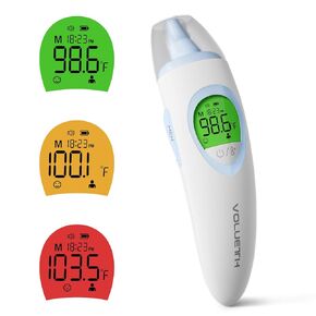 3-in-1 Infrared Thermometer for Ear, Forehead & Touchless, Digital Baby Thermometer for Infants,Toddlers, Kids & Adults，30 Memories, 1s Result and Fever Alarm，Perfect for Home & Office Use