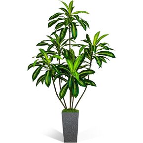 Artificial Dracaena Tree 6FT, Artificial Dracaena Tree 6FT, Tall Fake Tree for Home Decor Indoor with Modern Style Planter,Artificial Silk Tree for Home Office Living Room Decor Indoor (Black)