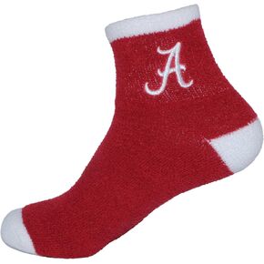 Alabama Crimson Tide Women's Fuzzy Sleep Socks, Crimson/White, One Size, NCAA Officially Licensed - DB Fan Gear