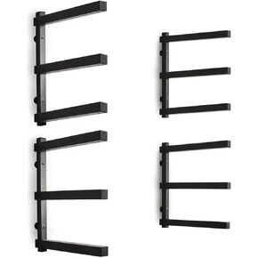 CLEAR STYLE Lumber Storage Rack and Wood Organizer Heavy Duty Metal Rack with 3-Level Wall Mount Levels up to 360LBS Perfect for Garage Storage 2 Pack