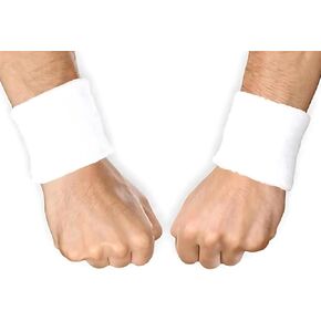2Pcs Men & Women Wristbands Terry Cloth Moisture Wicking for Sports, Tennis, Gym, Work Out Sweat Bands for Wrists - Sweat Band Wristbands