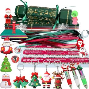 Christmas Crackers with Prizes, 15Pcs Christmas Poppers Crackers with Gifts, English Xmas Crackers, Diy Christmas Crackers Bulk, No Snap