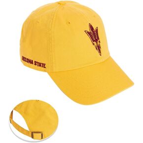 Desert Cactus Arizona State University Baseball Hat ASU Sun Devils Brimmed Embroirderd Hats Cap Adjustable Cloth Strap Adult (Style B1) Yellow