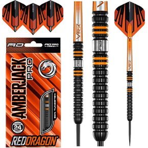 RED DRAGON Amberjack Pro Series Premium Tungsten Darts Set with Flights and Stems