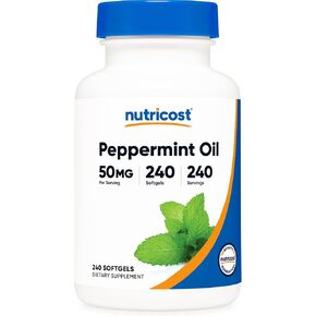 Nutricost Peppermint Oil Softgels (240 SFG) (50 MG) - Gluten Free, Third Party Tested and GMO Free