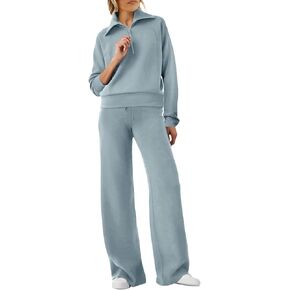 REORIA Women 2 Piece Outfits Fall Sweatsuit Oversized Sweatshirt Sweatpants Tracksuit Sweat Lounge Basic Matching Set 2024