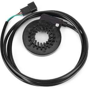 Alomejor Electric Bike Pedal Sensor - Premium Material, Wide Application, 12 Magnetic Double Hall Integrated Wheel Speed Sensor, 33g, Plastic, for Electric Bikes