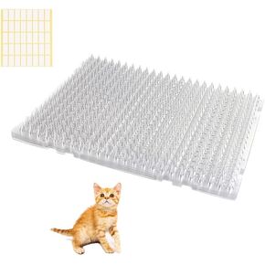 10 Pack Cat Deterrent Mat with Spikes, 16 x 13 Inch Scat Mat for Cats, Cat Dog Repellent Spike Mat Keep Pets Off Furniture, Black Color