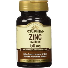 Windmill Health Products Natural Vitamins Zinc Lozenges with Vitamin C Honey Lemon Flavor, Immune System Support, Provides Antioxidant Support, Delicious & Fast Acting, 60 Lozenges, 60 Servings.