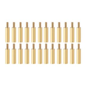 YOKIVE 20 Pcs M2.5 Standoff Screws, Brass Hex PCB Standoffs, Keep Height Consistent, Great for Motherboard (Gold Tone, 16mm+6mm)