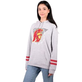 Ultra Game NCAA Womens Soft Fleece Pullover Hoodie Sweatshirt with Varsity Stripe