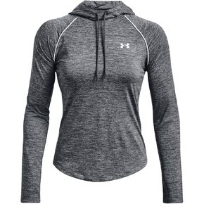 Under Armour Women's Tech Twist Hoodie (as1, alpha, s, regular, regular, Pitch Grey Heather / White-012)