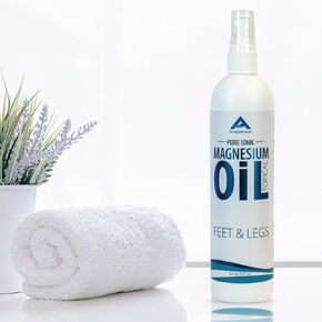 Magnesium Oil Spray for Feet and Legs | Big 12oz Bottle | Topical Ionic Magnesium Chloride Lotion for Body Joints| Promotes Relaxation, Relief from Muscle Cramps |150mg per dose