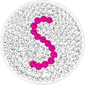 Navika USA Inc. S- Initial Micro Pave Crystal Ball Marker (Pink) w/Hat Clip