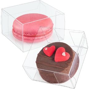 Ohuimrt 30 Pack Clear Gift Boxes, Transparent Plastic Favor Boxes Gift Wrap Boxes for Treats, Macarons, Cookies, Candies, Chocolates, 2 x 2 x 6 Inches