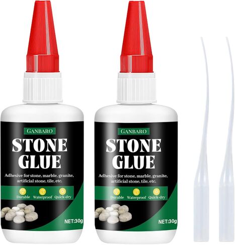 غراء الحجر، 30 جم*2 غراء لاصق رخامي للربط بين الأحجار والمواد الأخرى، 2.1 أونصة سائلة شفافة لترميم وإنتاج الحجر والرخام والحجر الاصطناعي بشكل فوري in Kuwait