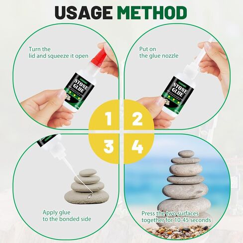 غراء الحجر، 30 جم*2 غراء لاصق رخامي للربط بين الأحجار والمواد الأخرى، 2.1 أونصة سائلة شفافة لترميم وإنتاج الحجر والرخام والحجر الاصطناعي بشكل فوري in Kuwait