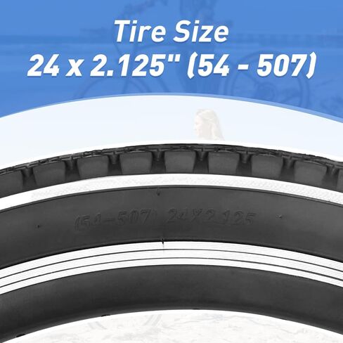 ZUKKA Bike Tire 20/24/26x2.125 Inch Cruiser Bike Tire with Bike Tube Folding Replacement White Wall Bike Tires for Crusier Bike, Mountain Bike, City Bike in Kuwait