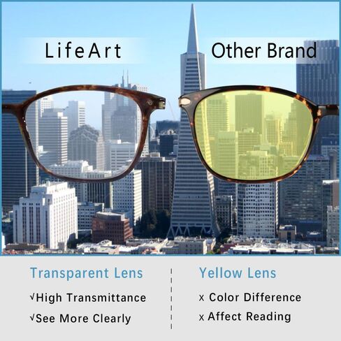 LifeArt Blue Light Blocking Glasses, Anti Eyestrain, Computer Reading Glasses, Gaming Glasses, TV Glasses for Women Men, Anti Glare (Black, 0.25 Magnification) in Saudi Arabia