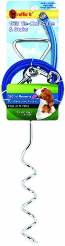 Ruffin' It 15 Foot Cable Tie Out with Corkscrew Stake for Dogs Up To 70lbs in Saudi Arabia