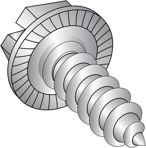 Small Parts 1010ABSWS188 18-8 Stainless Steel Sheet Metal Screw, Plain Finish, Serrated Hex Washer Head, Slotted Drive, Type AB, #10-16 Thread Size, 5/8" Length (Pack of 25) in Saudi Arabia