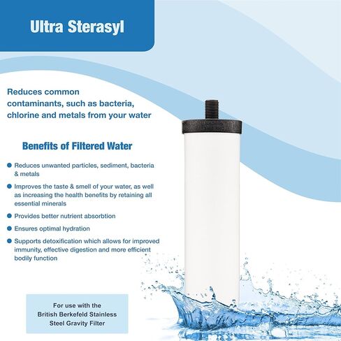 British Berkefeld Doulton ¦ W9121226 ¦ 7" Ultra Sterasyl ¦ Authentic Gravity Drinking Water Ceramic Replacement Candle Element Filter ¦ 8674 ¦ White ¦ Removes Heavy Metals (2 pack) in Saudi Arabia