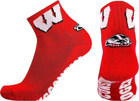 NCAA Wisconsin Badgers Quarter Socks, One Size, Red in Saudi Arabia