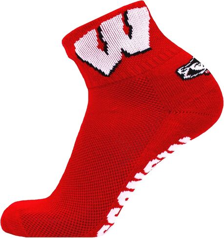 NCAA Wisconsin Badgers Quarter Socks, One Size, Red in Saudi Arabia