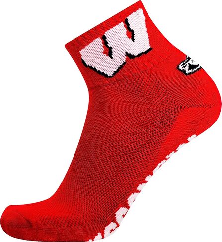 NCAA Wisconsin Badgers Quarter Socks, One Size, Red in Saudi Arabia