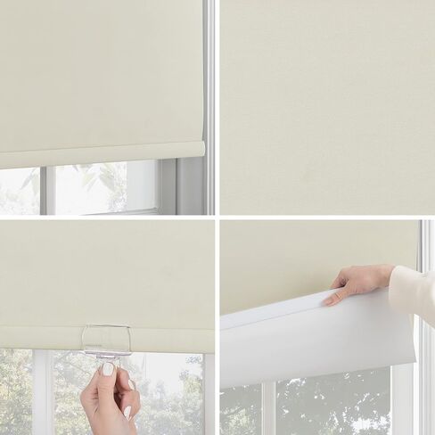Sun Zero Lodi Textured Total Blackout Cordless Roller Shade, 48" x 72", Cream in Saudi Arabia
